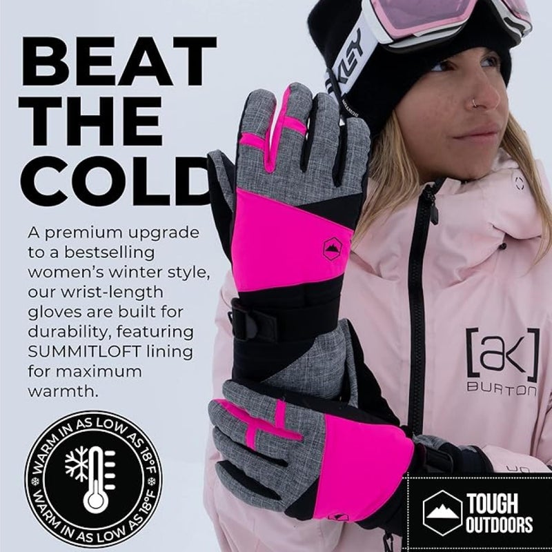 Tough Outdoors Women's Ski Gloves - Waterproof Women's Snow Gloves - Winter Ski Snow Gloves - Snowboard Gloves - Ladies' Cold Weather Gloves - Image 2